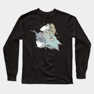 Gothic Wolf Artwork With Girls Long Sleeve T-Shirt